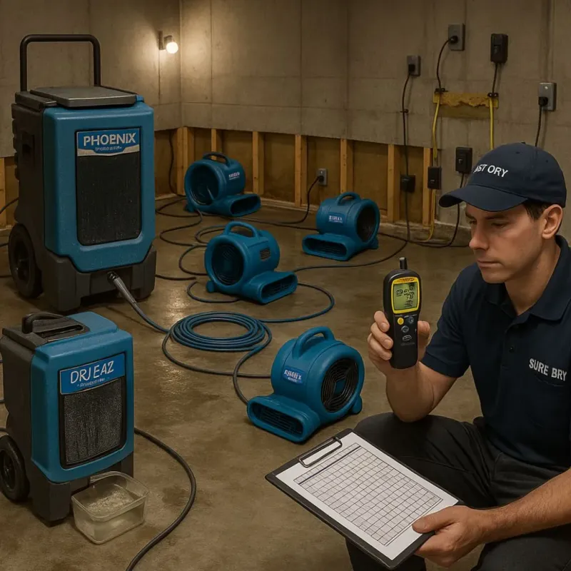 Structural Drying and Dehumidification process in Sauk Centre, MN